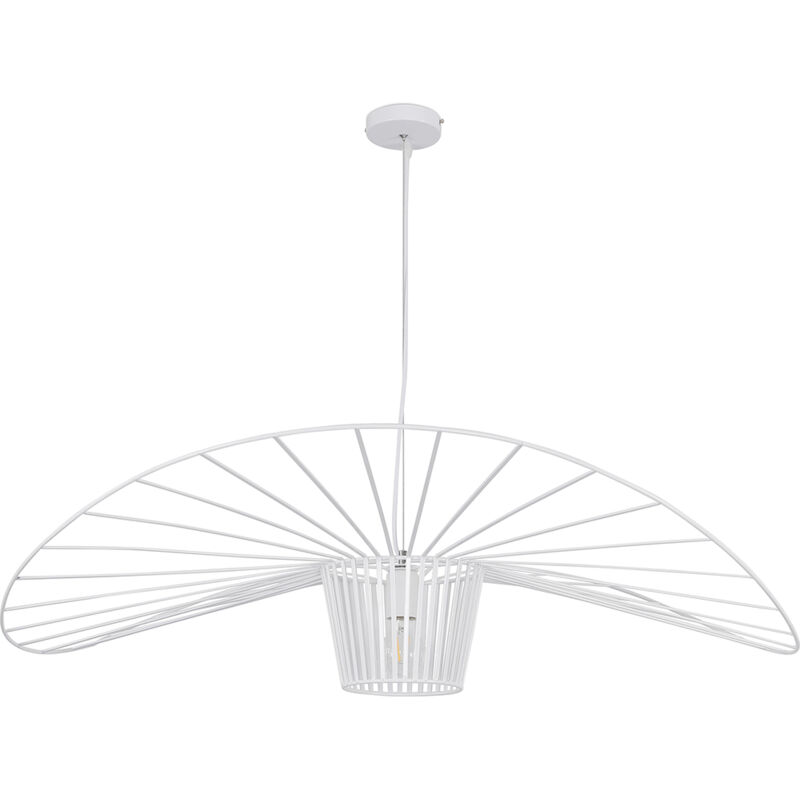 Lampe à suspension verticale 80cm - Métal Blanc Métal - Blanc