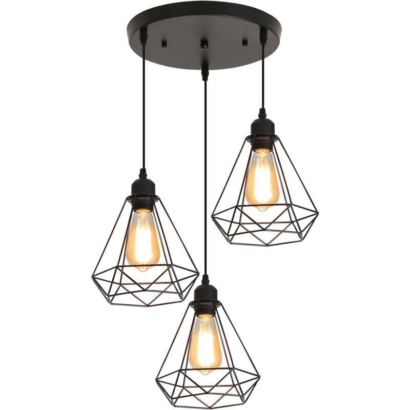 Goeco – Suspension lumineuse industrielle en métal noir – Hauteur 25 cm x diamètre 20,5 cm – Culot E27 – Puissance max 60W – Tension 110-240V Goeco – Suspension lumineuse industrielle en métal noir – Hauteur 25 cm x diamètre 20,5 cm – Culot E27 – Puissance max 60W – Tension 110-240V
