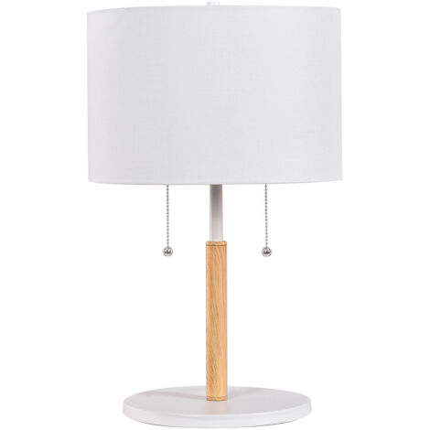 Lampe table blanche ovale, chaînettes, 2xE27 Prestige