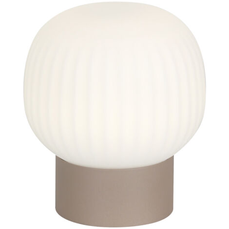 Lampe table Montes bronze abat-jour blanc LED 6W Italux