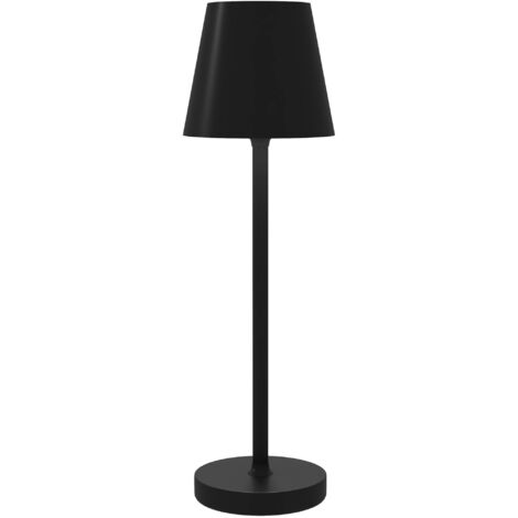 Lampe table nuit sans fil LEDs, rechargeable USB-C, 3 couleurs, Ø11,2x36,5 cm, noir