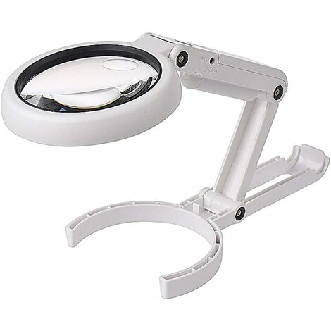 Lampe Table Verre Loupe Pliable 5X/11X USB 8 Lumières LED Lecture Loisirs Bijoux Travaux Manuels L&39établi UC08
