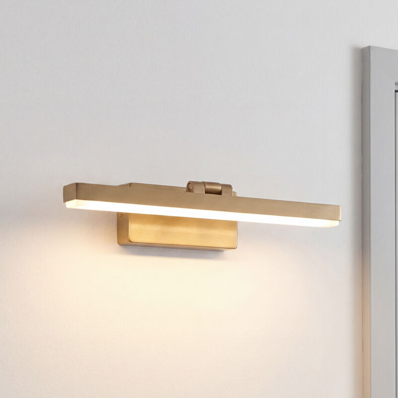 Lampe tableau LED aluminium orientable L: 40,5 cm avec interrupteur en laiton mat 342 lm Art Nouveau