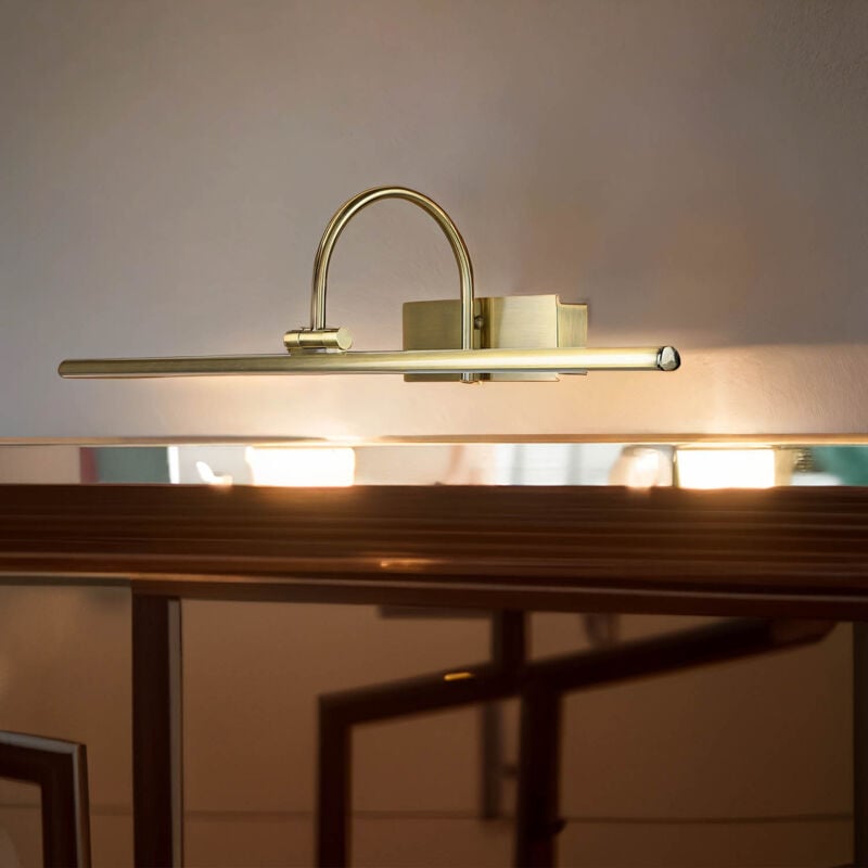 Licht-erlebnisse - Lampe à tableau led en laiton antique 12W Art Nouveau