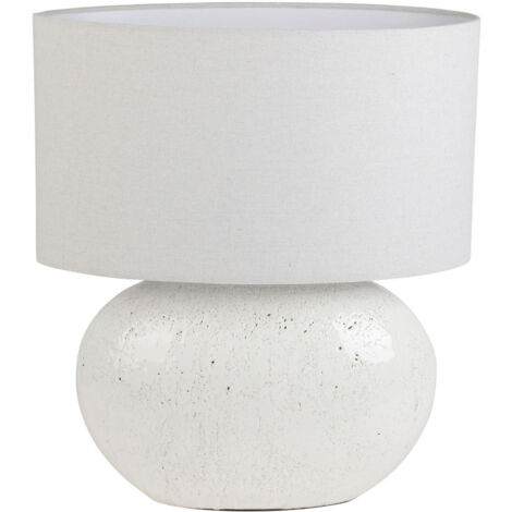 Lampe Tahra blanc terre cuite 44x22x50cm