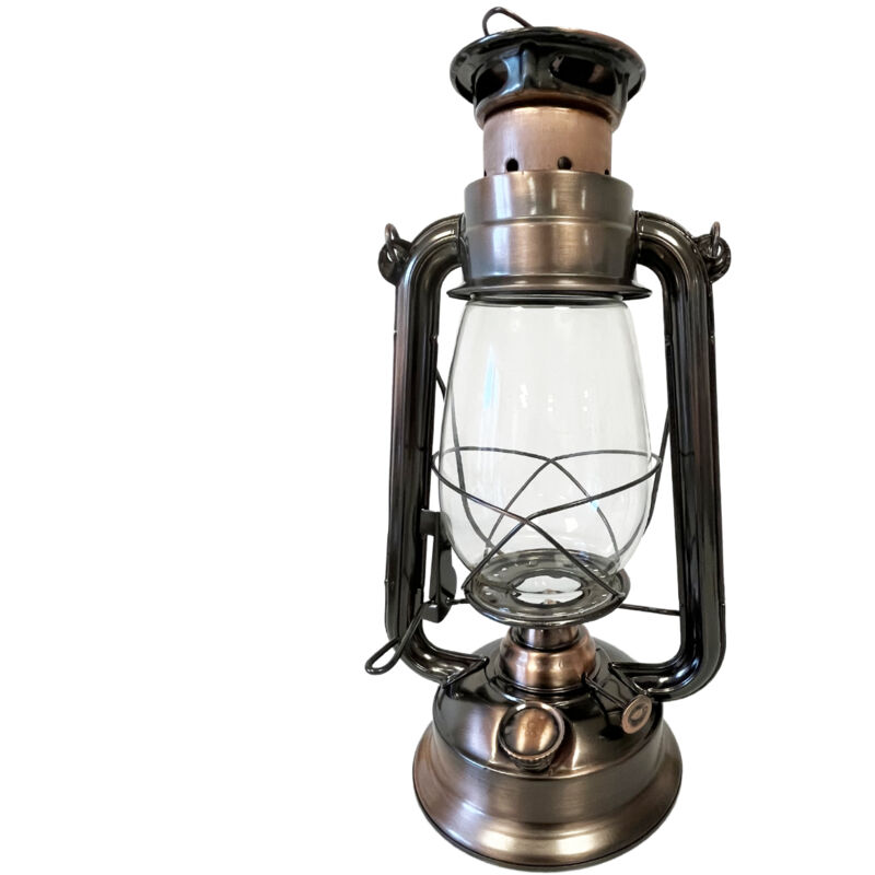 Sans Marque - Lampe tempête couleur bronze en métal 30 cm