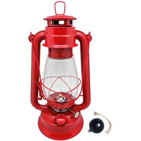 Lampe tempête rouge 30 cm