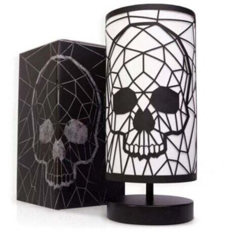 Lampe tête de mort noire, lampe de Table tactile à 3 voies, décor gothique, adaptée à la décoration de vacances, cadeau d'anniversaire