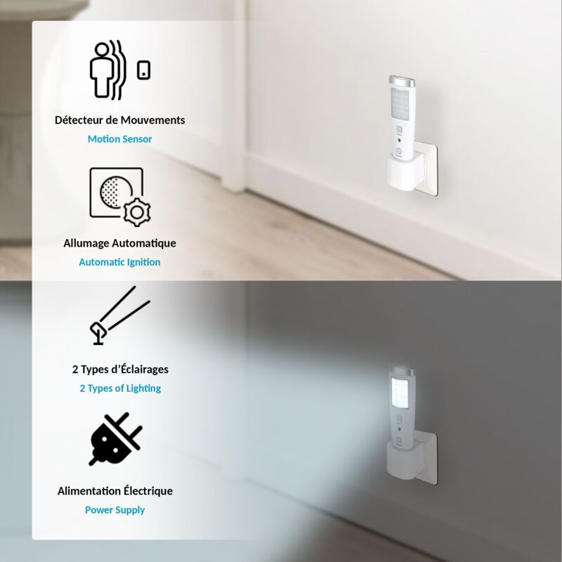Torche Veilleuse Led 15 Présence Rechargeable Cklf1j Détecteur Lampe De OukXZPi