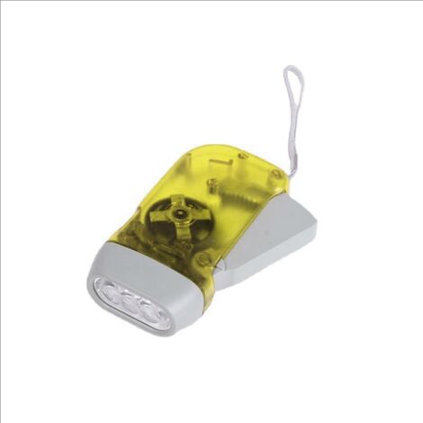 Lampe torche 3 LED à dynamo - couleur Jaune