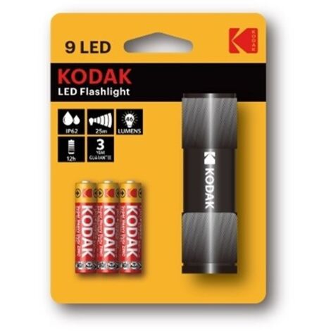 Lampe torche à 9 LED dans un boîtier en métal noir - AquaForge