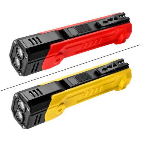 Lampe torche à double source lumineuse rouge et blanche, lampe de travail multifonctionnelle rotative à 180 degrés avec aimant pour clip stylo.