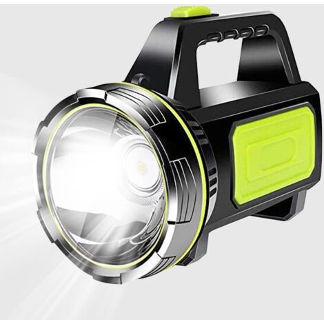 Lampe torche de camping LED avec chargeur, 10 000 lumens, projecteur, noire, idéale pour les activités de plein air comme la randonnée, la pêche, q-AquaForge