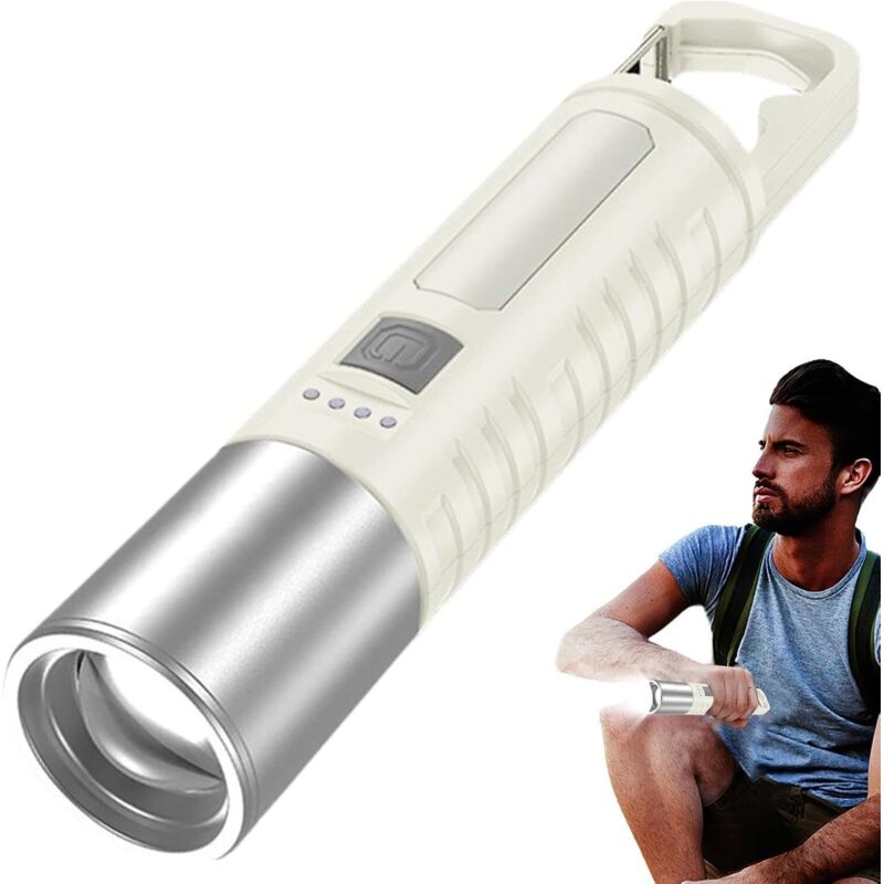 Lampe torche de camping rechargeable, 7 modes d'éclairage, portable, idéale pour l'alpinisme et les activités de plein air.