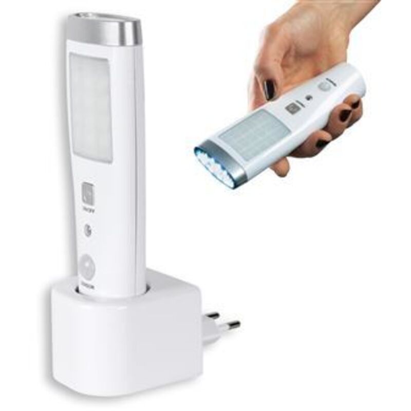 Lampe torche détecteur de mouvement - Angle de détection 60 - 15 LED - Rechargeable - 2 modes d'éclairage - Pile 3,7 V - Blanc