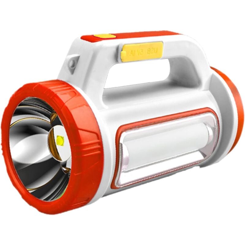 Lampe torche d'urgence USB rechargeable à énergie solaire pour voiture - 800-1000 lm - Pour randonnée, pêche