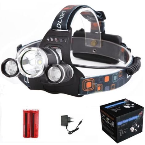 Lampe torche frontale - CREE - 3x XM-L T6 - 6000LM - Rechargeable - Étanche