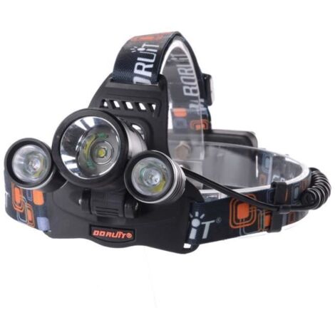 Lampe torche frontale - CREE - 3x XM-L T6 - 6000LM - Rechargeable USB - Étanche