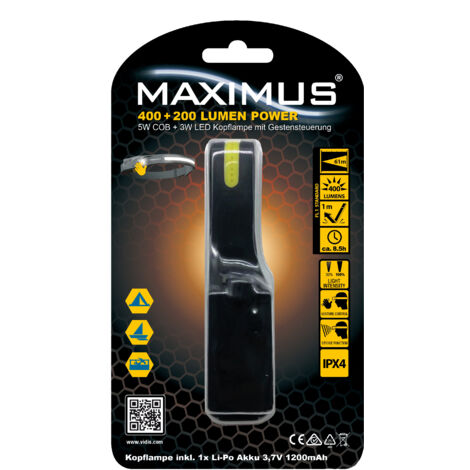Lampe torche frontale rechargeable Maximus M-HDL-010 - 400lm
