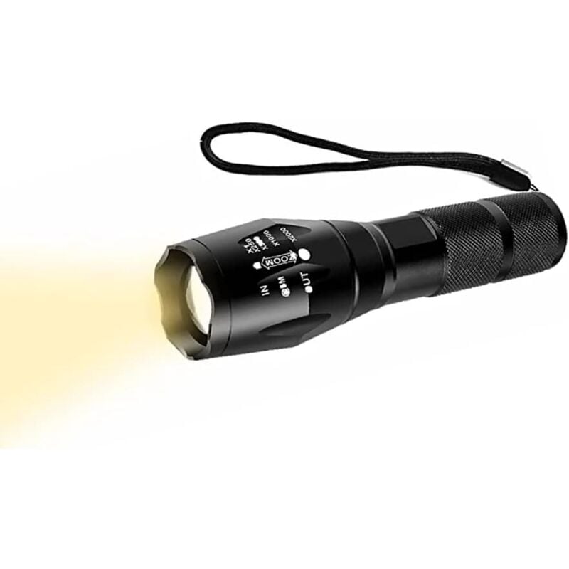 Lampe Torche Jaune, weslite Lampe Torche avec Lumière Blanche Chaude 3000k-3500k Forte Pénétration et Zoomable 1 Mode Lampe de Poche Jaune pour