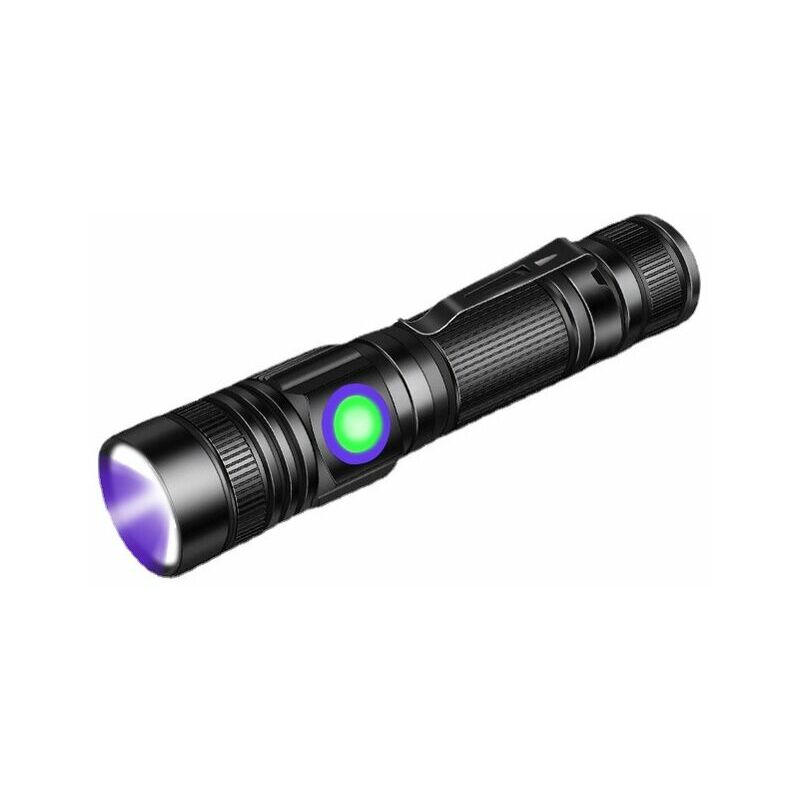 Lampe Torche Lampe Torche UV Lumière Noire 395nm rechargeable Wood's lampe, Blacklight Ultraviolet Portable Mini Torch LED avec clip, Ensoleillé