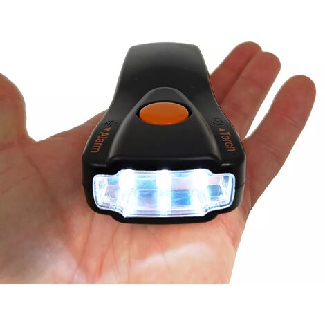 Lampe torche LED 2-en-1 de sécurité avec alarme - Gardiennage / Alerte / Défense / Urgence - Sirène intégrée 125 dB