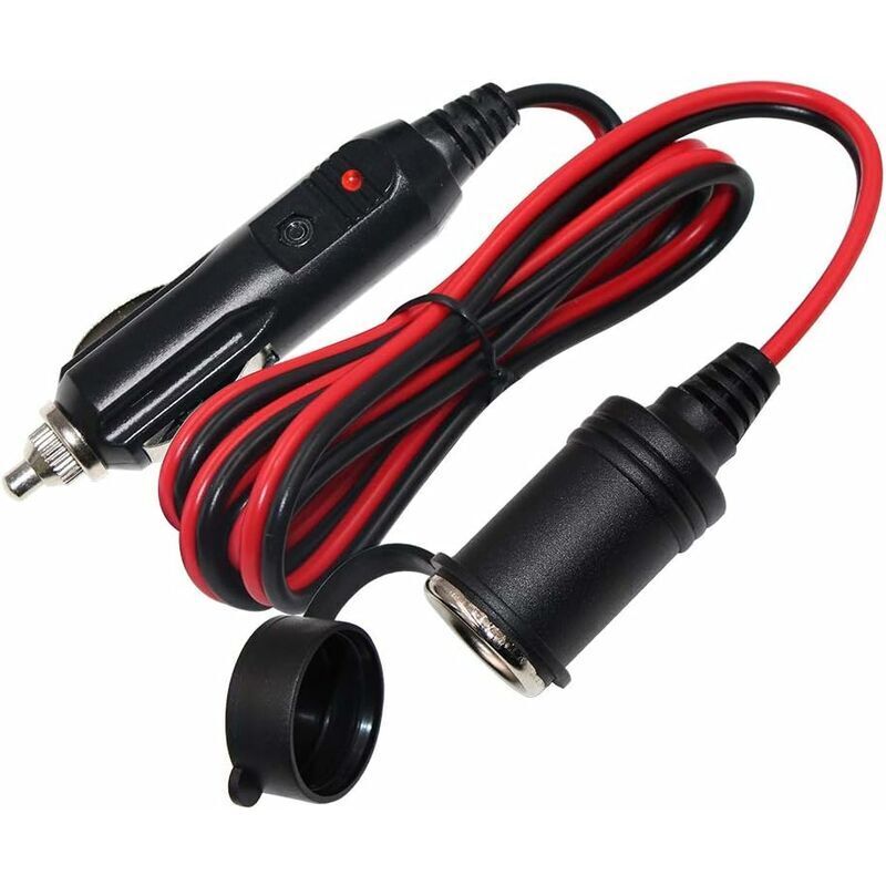 DEESSE SHOP - Câble d'extension de prise allume-cigare de voiture de 12 pieds avec prise mâle, cordon de chargeur d'alimentation CC robuste 16AWG