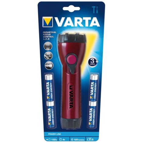Lampe Torche LED Industrial Focus Control - 4 AA High Energy Incluses - Varta - 17640101421 -