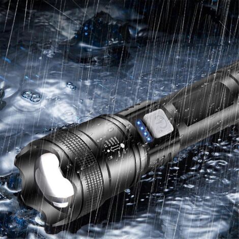 Lampe torche LED P70, puissante lampe torche télescopique à zoom ---