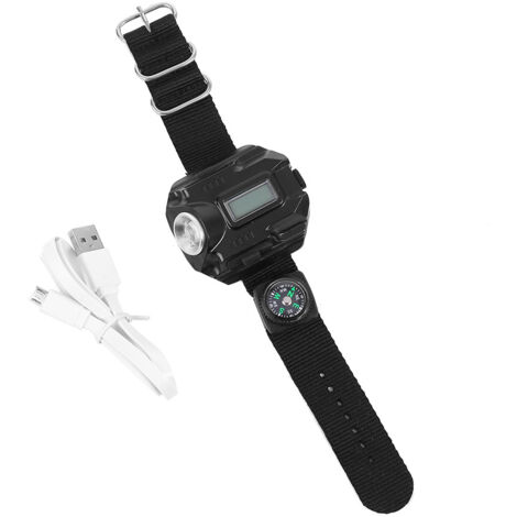 Lampe Torche LED Portative à Recharge USB pour Montre-Bracelet