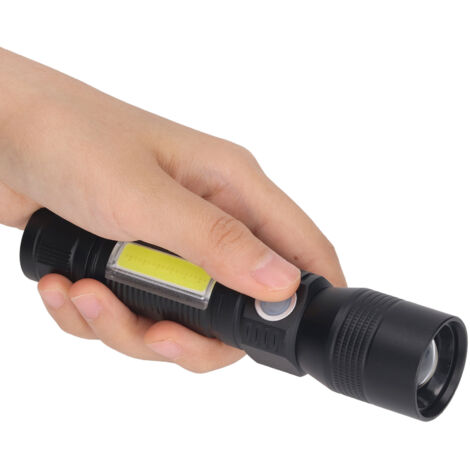 Lampe Torche LED Puissante Rechargeable USB avec Aimant et Éclairage COB, Compacte pour Poche