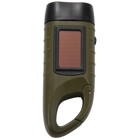 Lampe torche LED rechargeable à dynamo à manivelle solaire - AquaForge