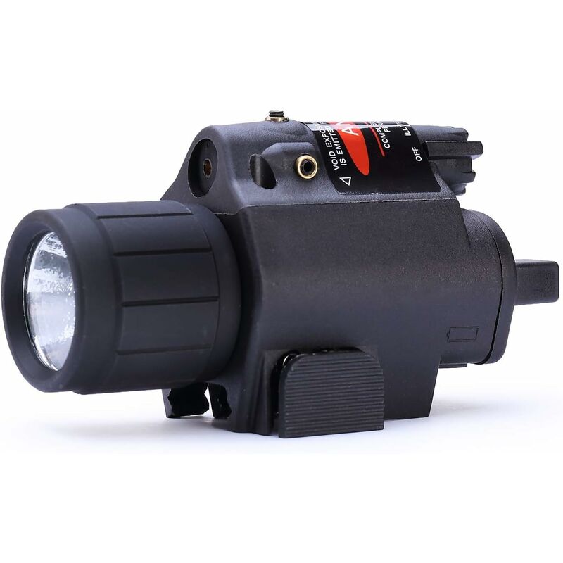 ZVD - Lampe Torche led Rechargeable avec Point Rouge - Rail Picatinny 20 mm - Pressostat - Étui de Transport