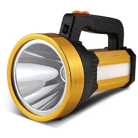 Lampe torche LED rechargeable étanche IPX4, lampe de camping portable, 10 000 mAh, couleur or