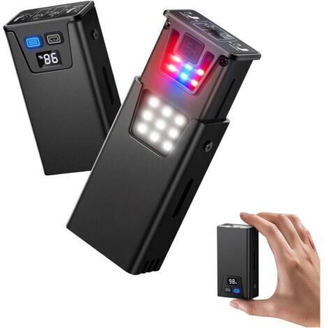 Lampe Torche LED Rechargeable, Lampe de poche, Lampe Tactique avec Affichage Puissance, 1000 LM, USB-C, IPX5, 1800 mAh, Base Magnétique, Voyant Avertissement Rouge et Bleu (Noir)