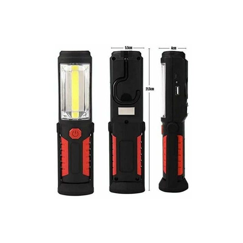 Lampe Torche led Rechargeable Mains-Libres[NOUVELLE version 2018] 3W Baladeuse à led cob 2 en 1 Lampe de Poche pour