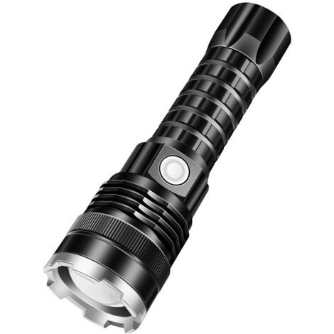 Lampe torche LED rechargeable pour activités de plein air, lampe torche à poignée ultra-lumineuse, lampe torche de camping zoomable, éclairage frontal LED pour le camping et les activités de plein air