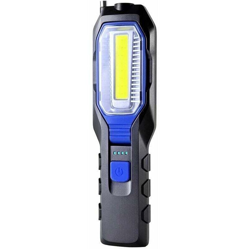 Lampe torche LED rechargeable pour mécanicien, lampe de travail portable en bois de coco, batterie 2800 mAh rechargeable par USB, aimant, crochet et