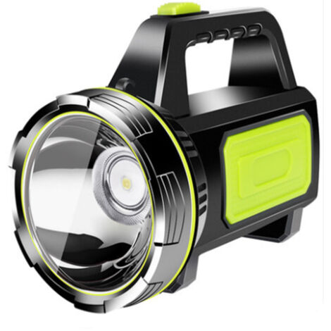 Lampe torche LED rechargeable ultra-lumineuse, grande lampe torche projecteur portable USB, lanterne projecteur haute puissance à éclairage latéral, pour le camping et les activités de plein air.