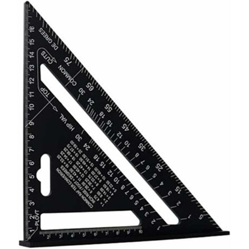 DEESSE SHOP - Outil de mesure de haute précision de rapporteur carré de règle de triangle d'alliage d'aluminium de 7 pouces pour le charpentier