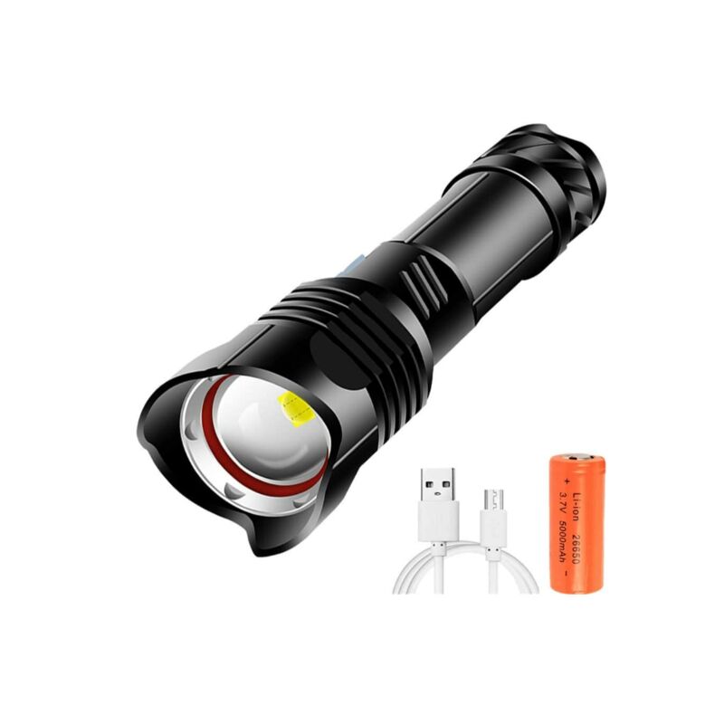 Maxesla Lampe Torche LED 2000 Lumens, Zoomable, Lampe Torche LED
