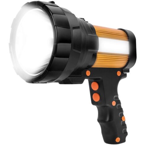 Lampe Torche LED Rechargeable,Camping Projecteur Ultra Puissante 6500K 10000mAH Haute Puissance Portable Lampe de Poche Étanche IPX4 Spot Pour la Pêche de Nuit pour Randonnée Urgence Chasse
