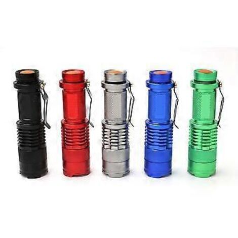 Lampe torche LED rouge, étanche, zoomable, lumière rouge pour la vision nocturne et les activités de plein air, fonctionnalités multiples, alliage d'aluminium