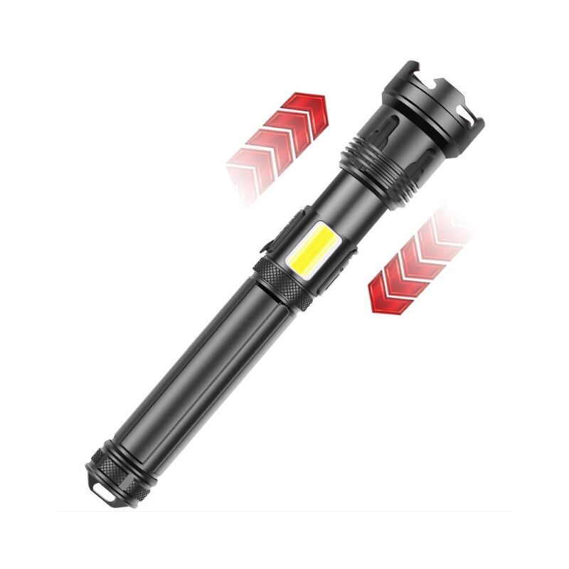 Lampe torche LED super puissante, torche tactique militaire LED 3000 lumens pour le camping, la randonnée