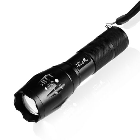 Lampe Torche LED Ultra Puissante, 2000 Lumens Lampe de Poche, IP65 Étanche Lampe Tactique, Zoomable, 5 Modes D'éclairage, Antichoc Anti-dérapant pour Camping Randonnée Urgence, [Classe énergétique A++