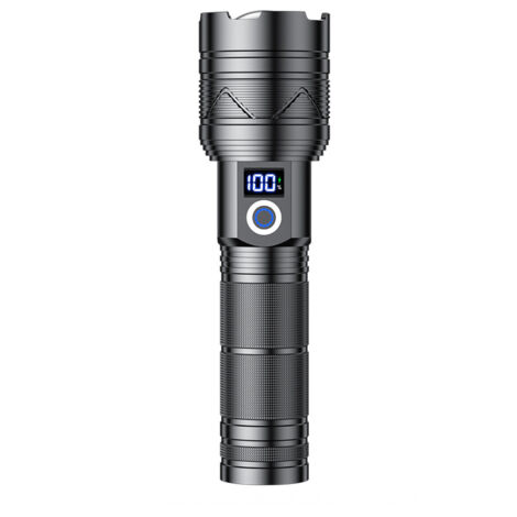 Lampe Torche LED Ultra Puissante, 500000 Lumens Lampe Torche Rechargeable, IP67 Étanche Lampe Tactique, 5 Modes & Zoomable Lampe de Poche pour Urgences/Camping/Randonnée(Batterie 5000mAh) [Classe éner