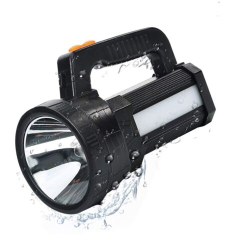 Lampe torche LED ultra-puissante, 7200 mAh/6000 lumens, rechargeable, étanche IPX4, 6 modes d'éclairage USB pour le camping/la randonnée/les urgences/les pannes de courant