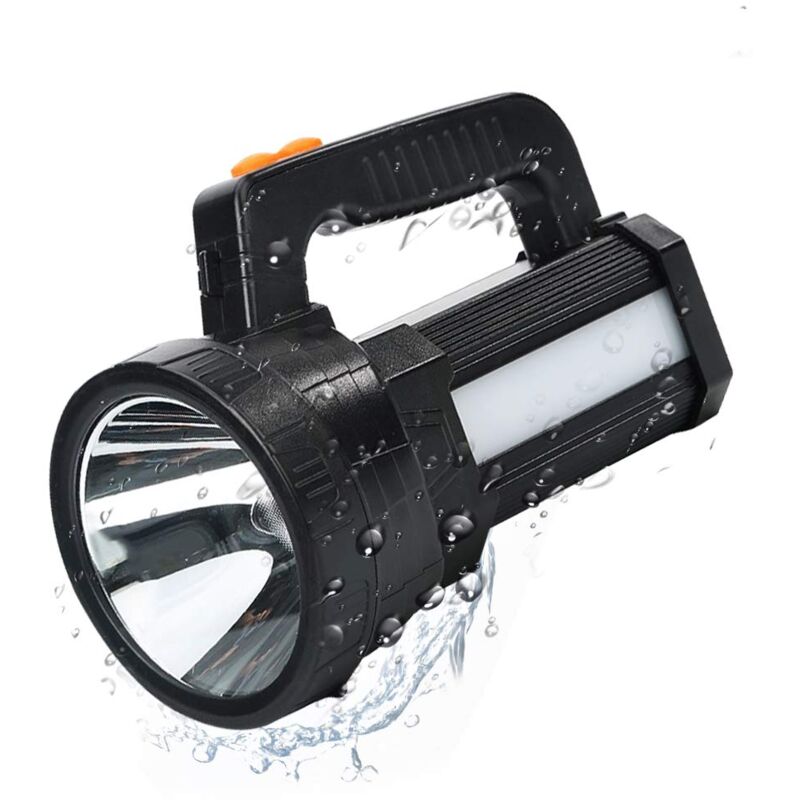 Lampe Torche led Ultra Puissante, 7200mAH/ 6000 Lumens Lampe de Poche Rechargeable, Étanche IPX4, 6 Modes usb Torche pour