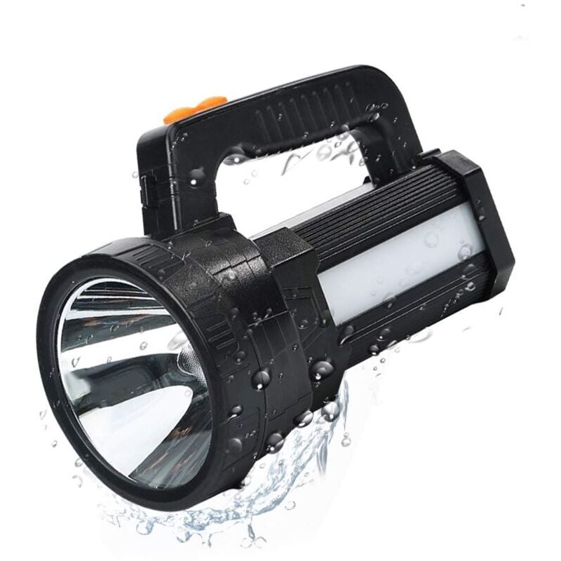 SNQ - Lampe Torche led Ultra Puissante, 7200mAH/ 6000 Lumens Lampe de Poche Rechargeable, Étanche IPX4, 6 Modes usb Torche pour