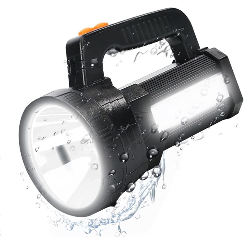 Lampe Torche LED Ultra Puissante, 9600mAH/11000 Lumens Lampe de Poche Rechargeable, Étanche IPX4, 6 Modes USB Torche pour
